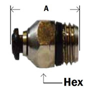 Nickel Plated Brass Push In Metric Tube Straight Male Diagram